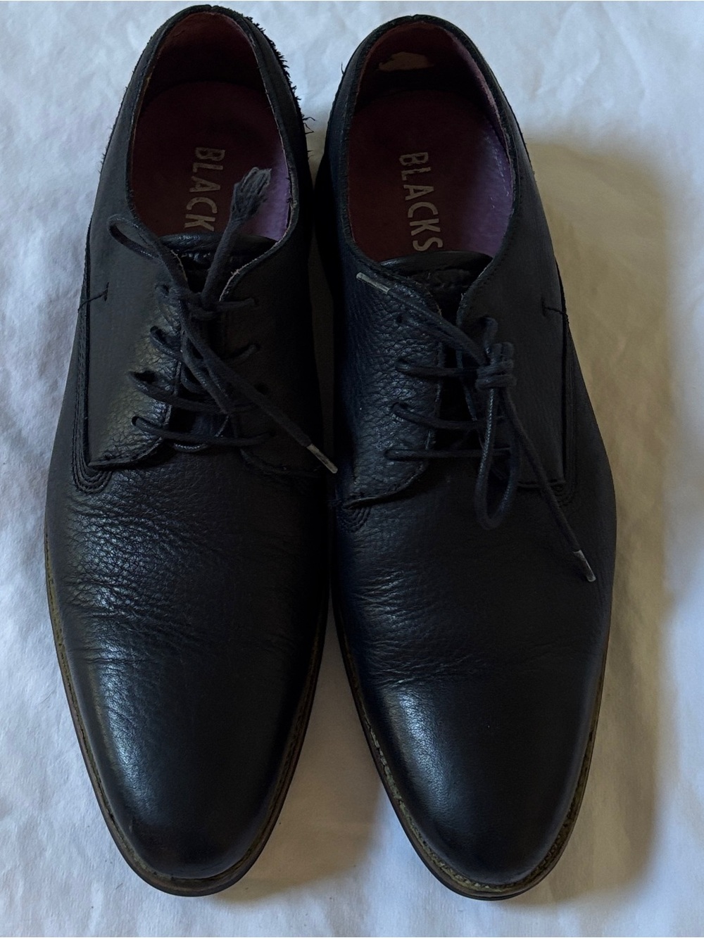 Blackstone AM-05 Black Leather Derby Oxford Shoes Men’s EU 44 US 11 Vero Cuoio